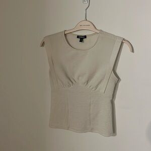 Express Cream Structured Sleeveless Tank